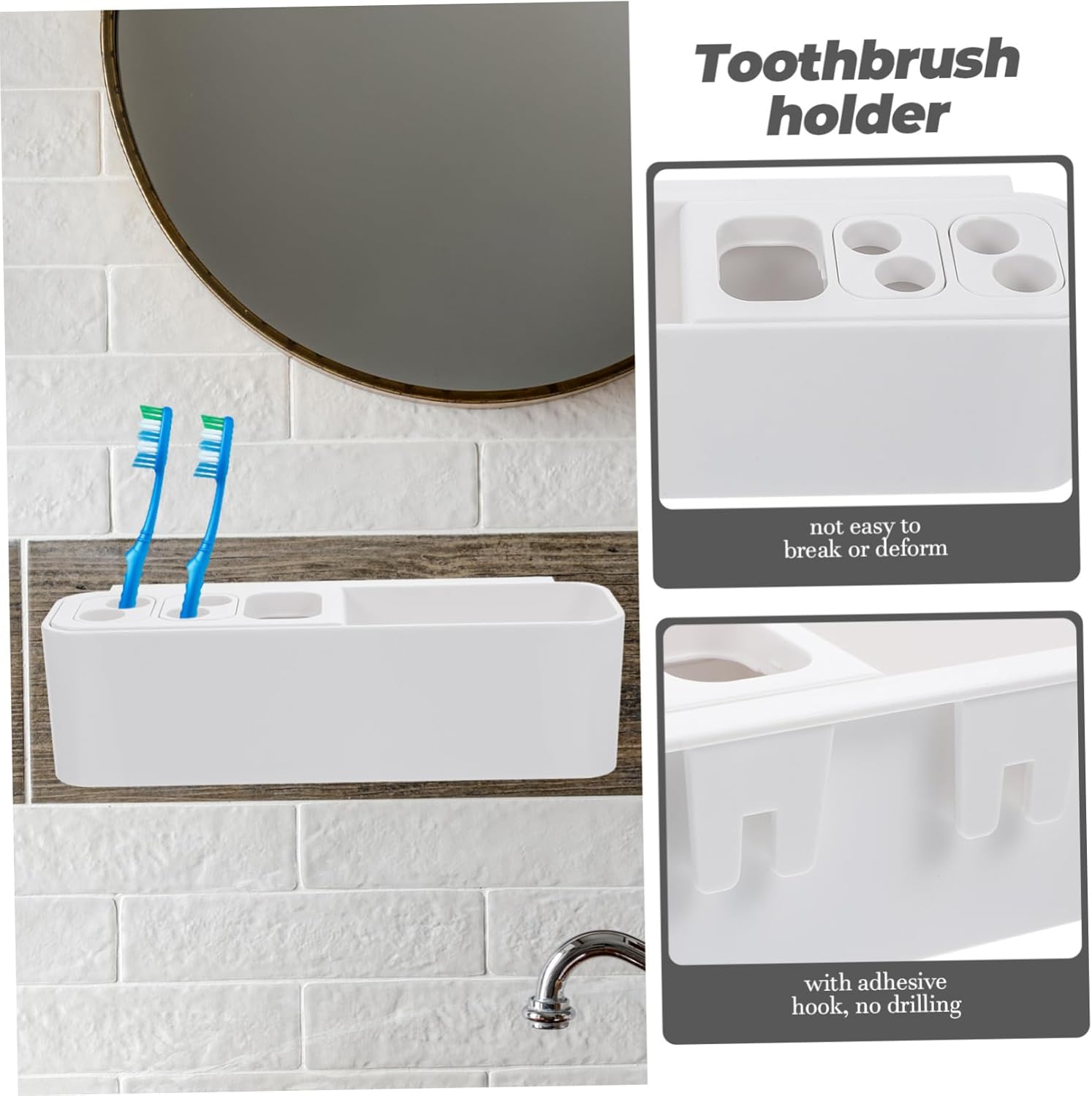 Space-Saving Wall-Mounted Toothbrush Holder