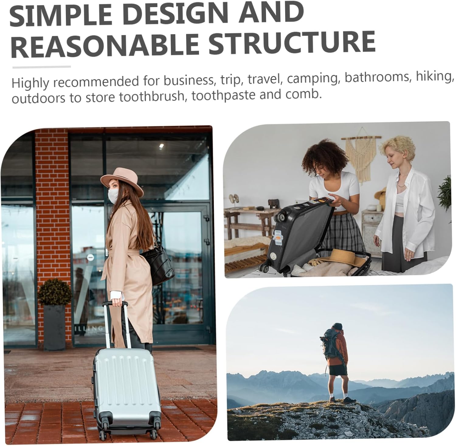 TOVINANNAPortable Toothbrush Case with Multi-Purpose Travel Holder for Business Trips