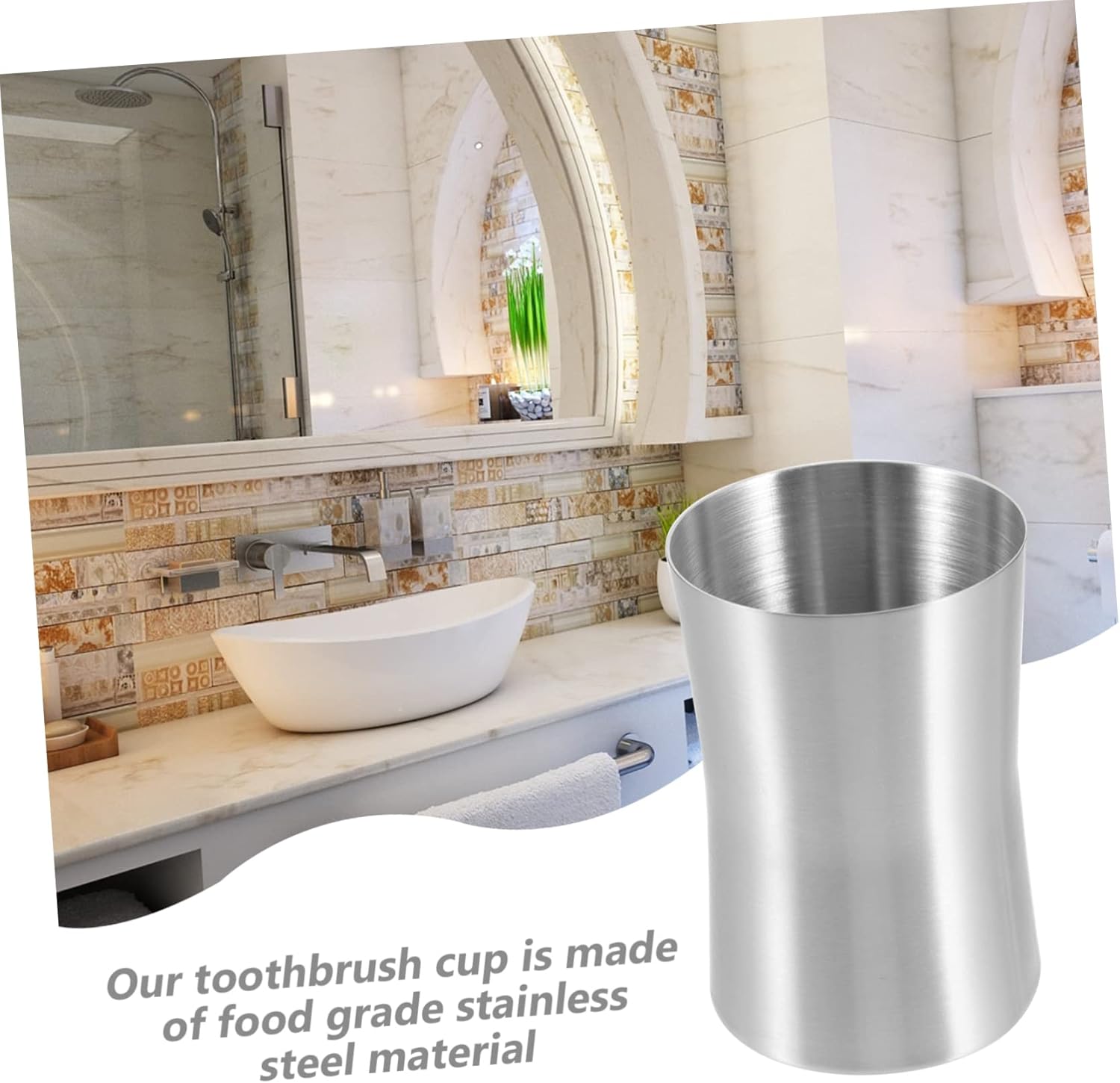 Stainless Steel Toothbrush Cup for Bathroom Travel Family Use