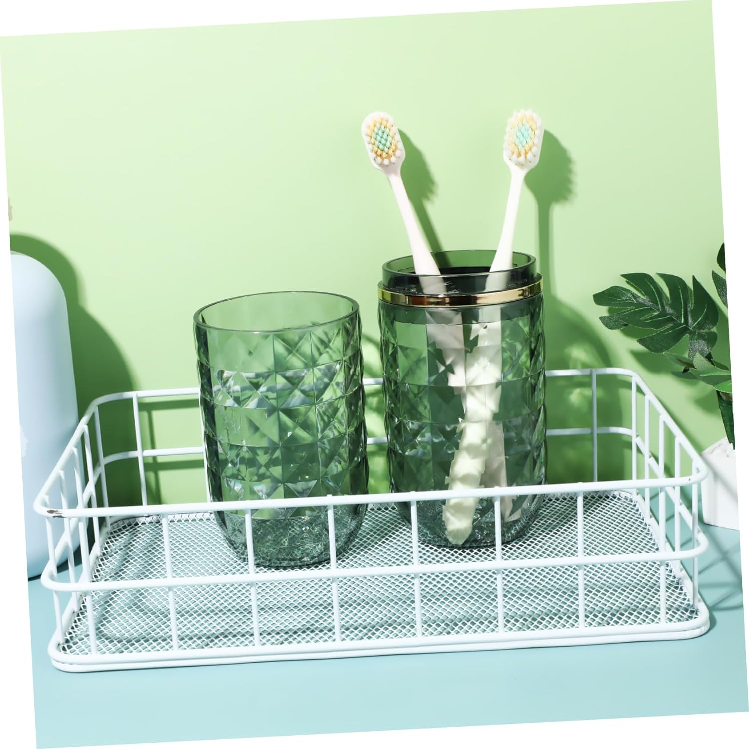 Dual-Function Toothbrush Mouthwash Holder