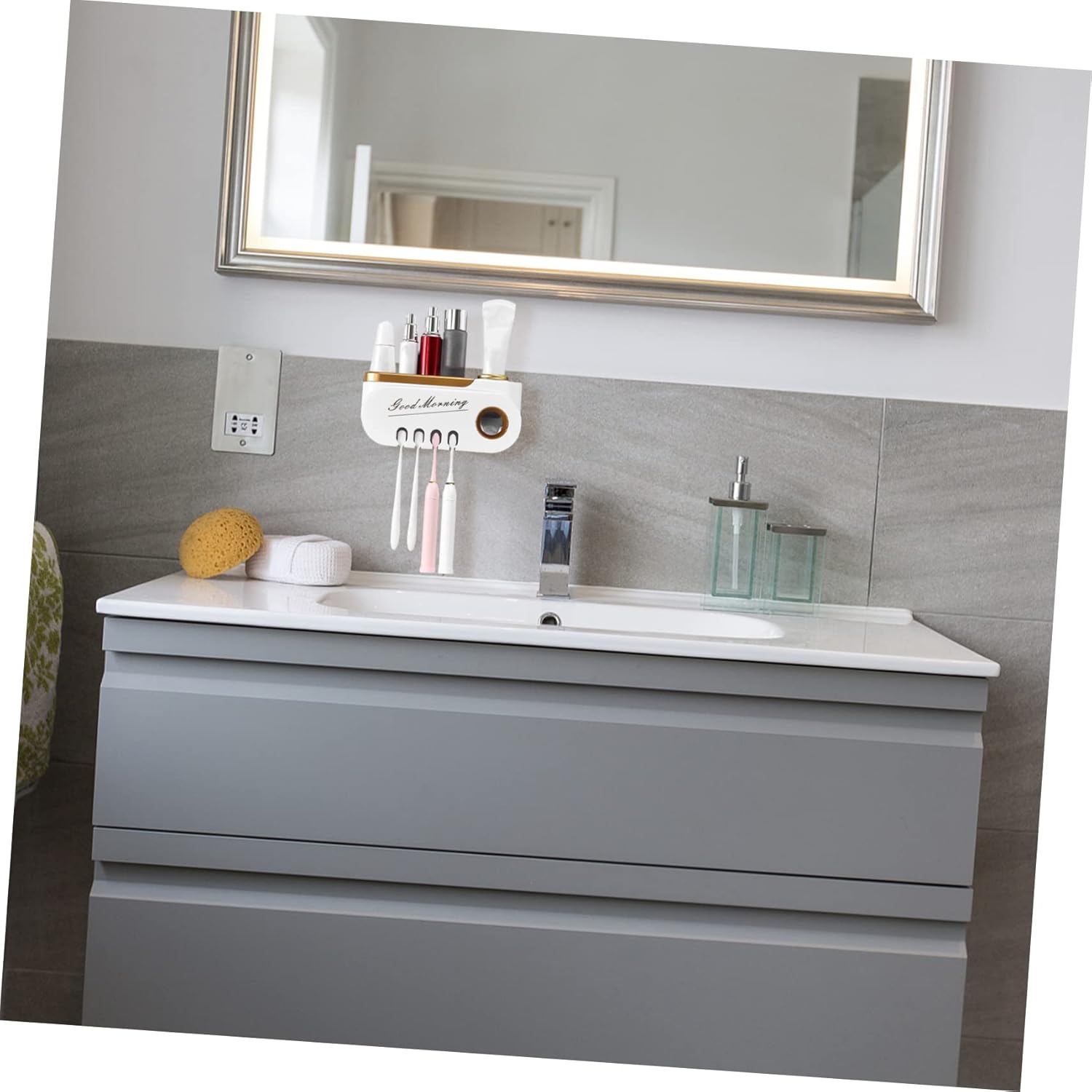 Wall-Mounted Toothbrush Toothpaste Organizer