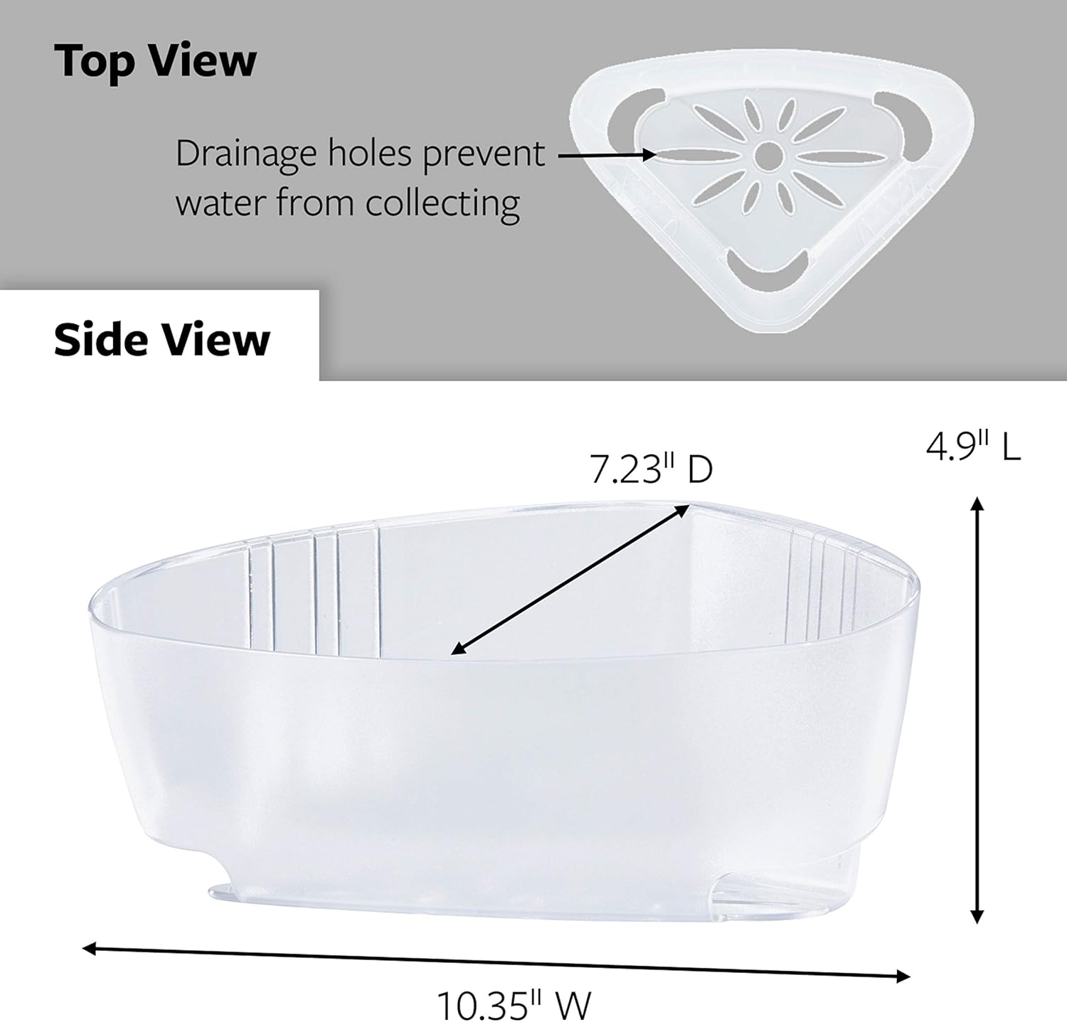 Command Bath Corner Caddy Clear 75lb 4-Water-Resistant Strips