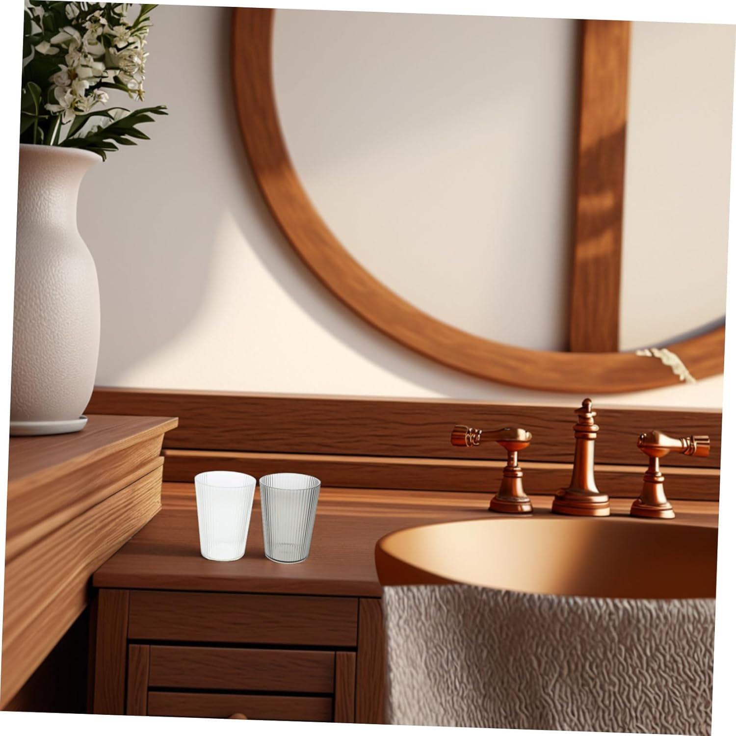 Zerodeko 2pcs Clear Toothbrush Cup Holder
