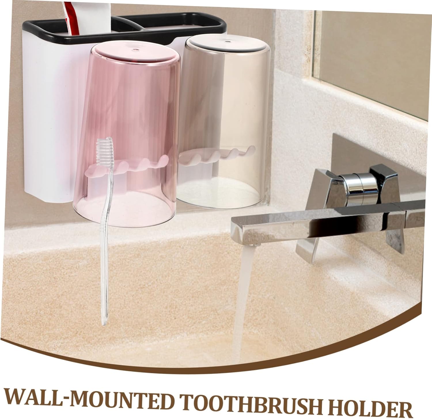 Space-Saving Wall-Mounted Toothbrush Holder Set