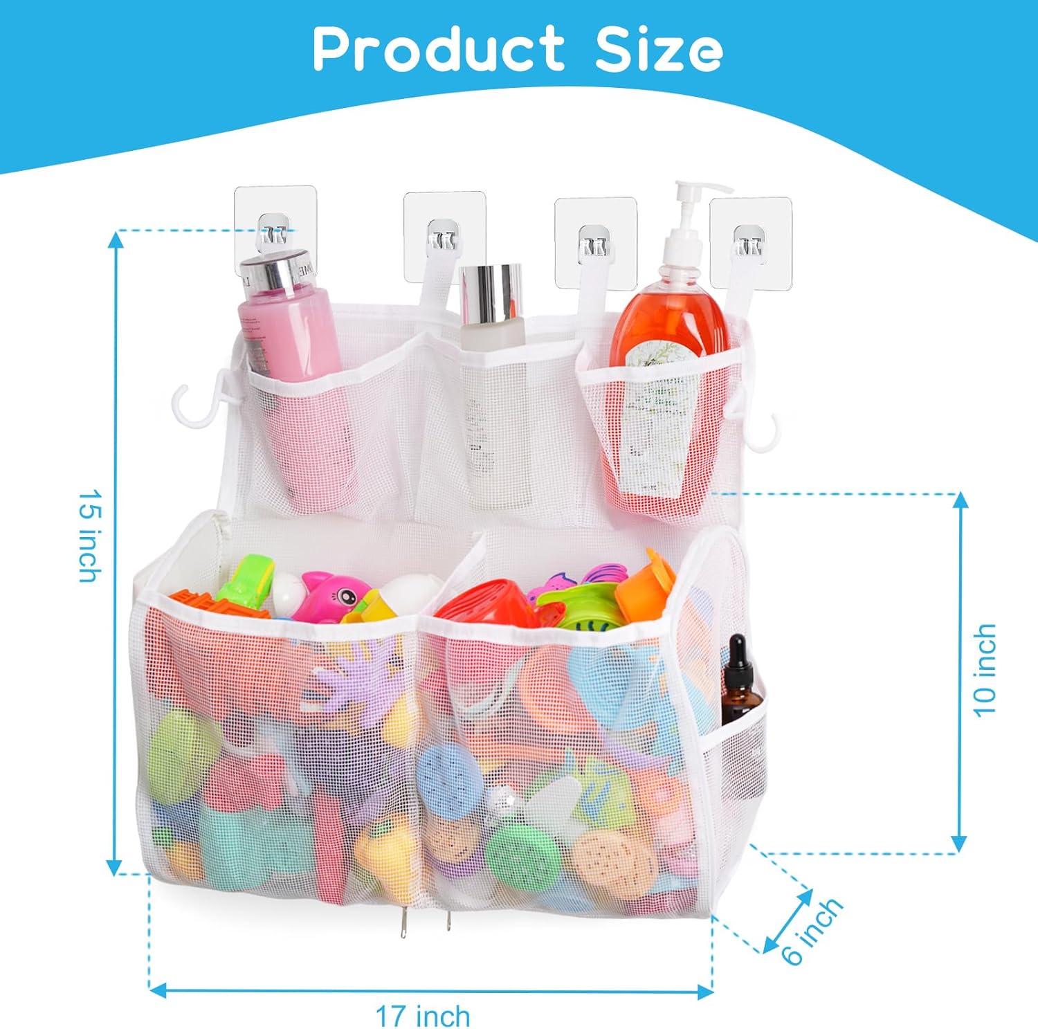 Quick Release Space-Saving Bath Toy Organizer - Durable Easy to Use