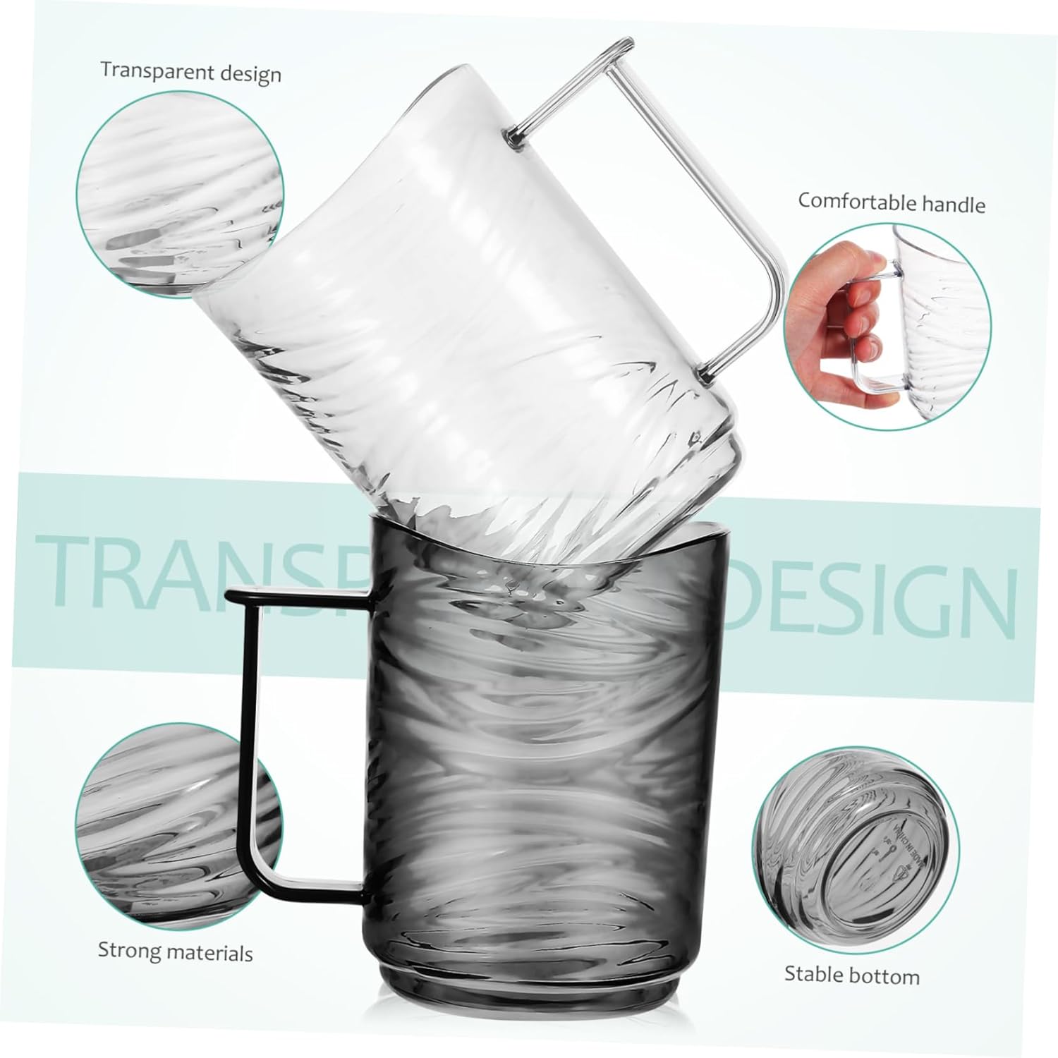 Ergonomic Handle Toothbrush Holder Cups