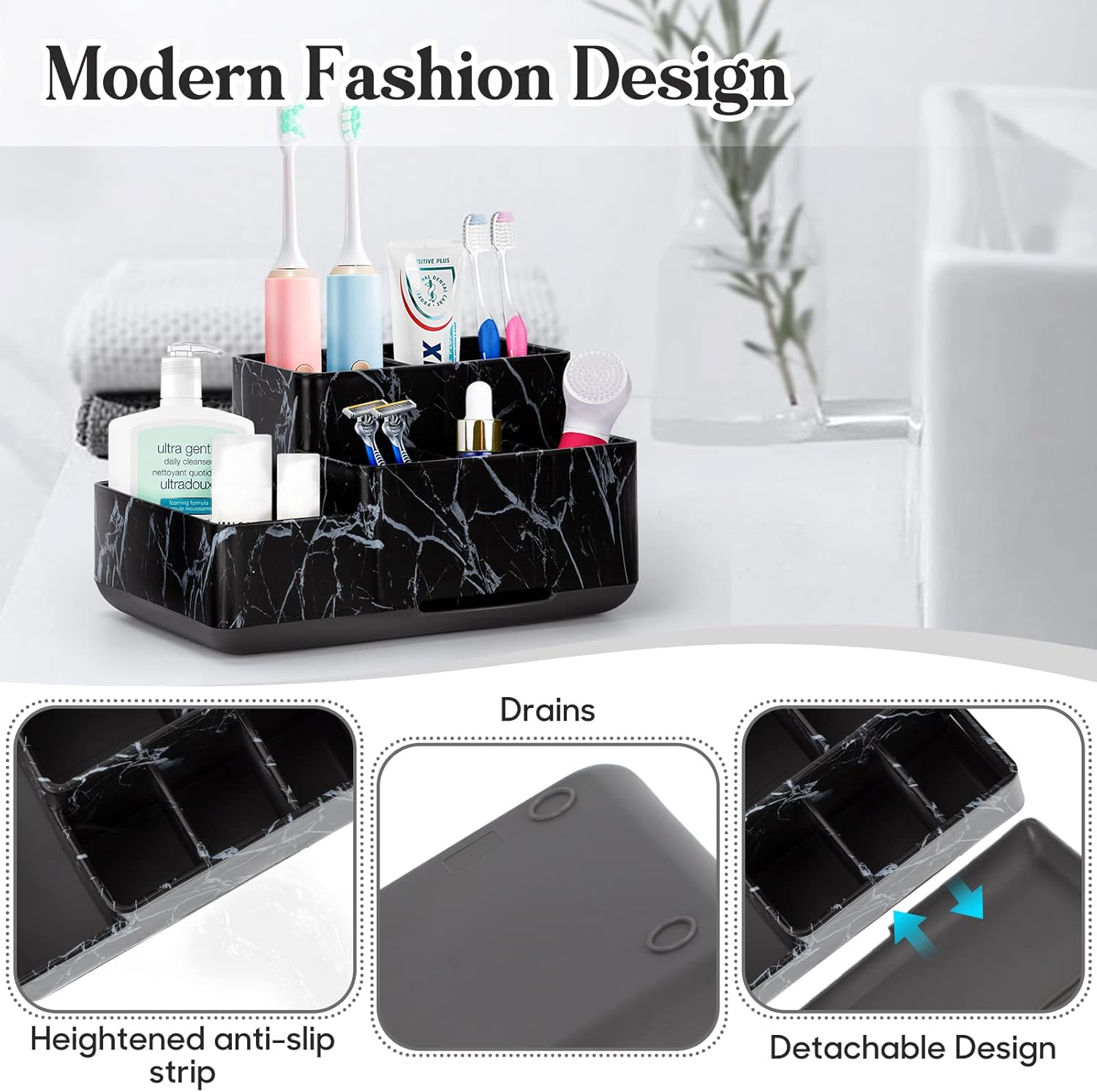 DoubleCare Schumer Anti-Slip Detachable Bathroom Organizer