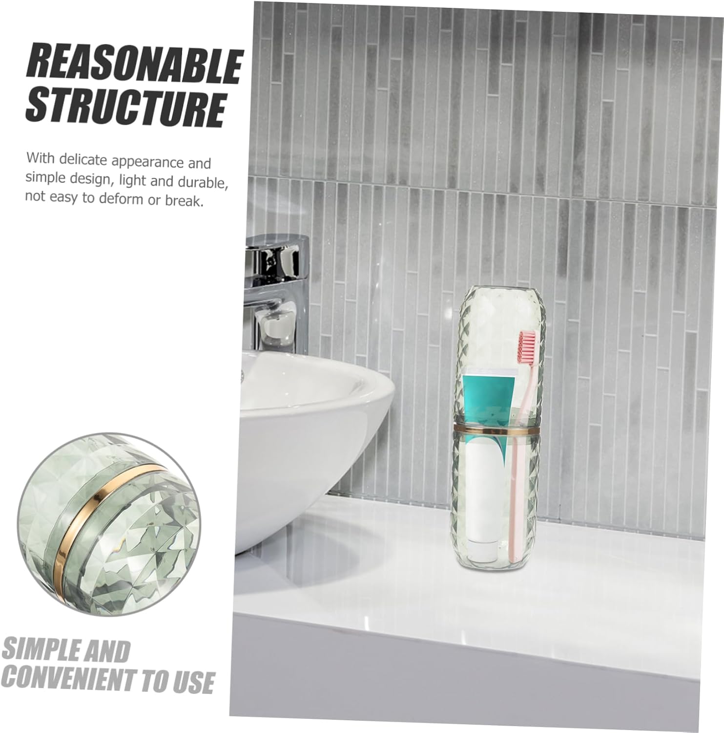 TOVINANNAPortable Toothbrush Case with Multi-Purpose Travel Holder for Business Trips
