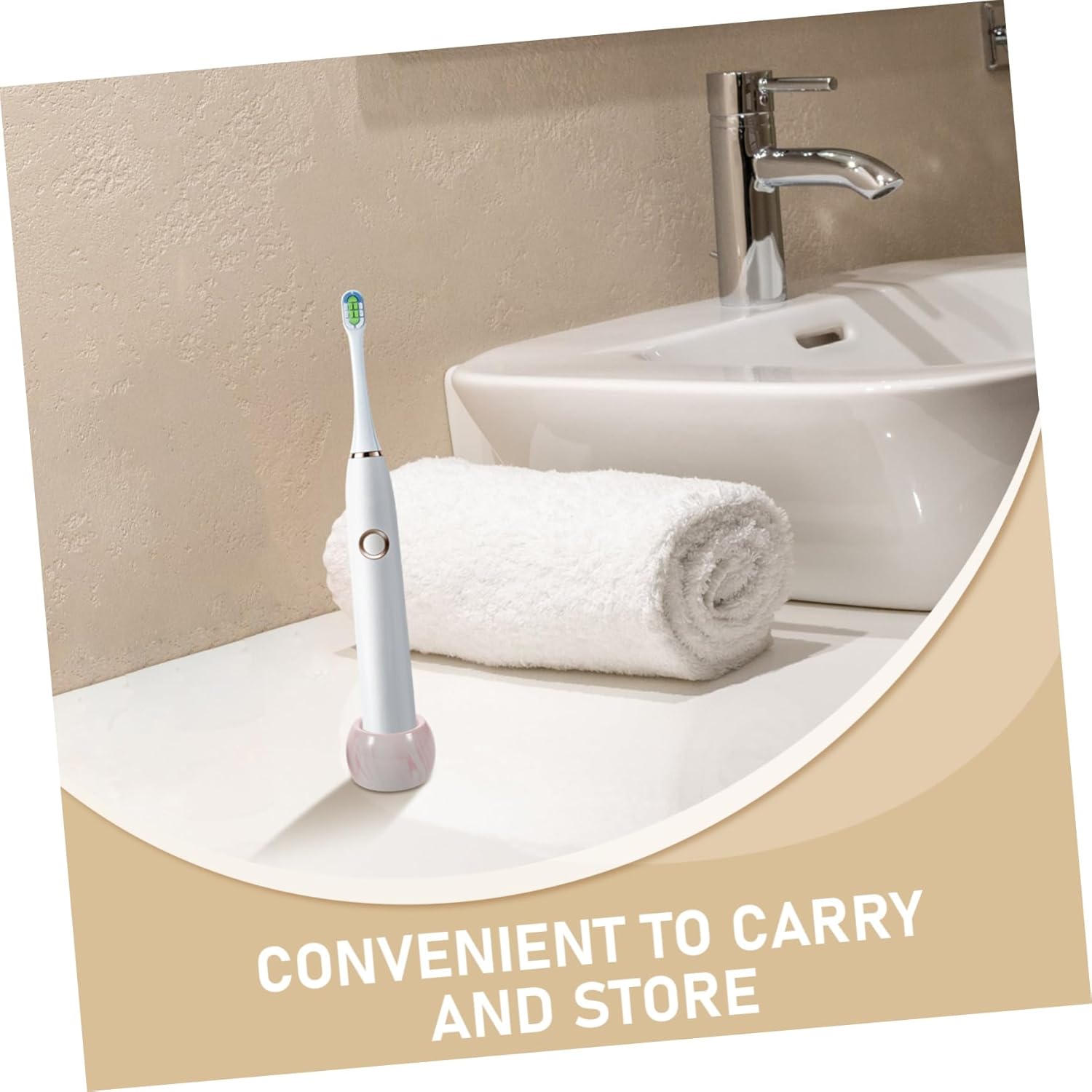 Sturdy Marble Pattern Toothbrush Holders for Kids Portable Bathroom Organizer