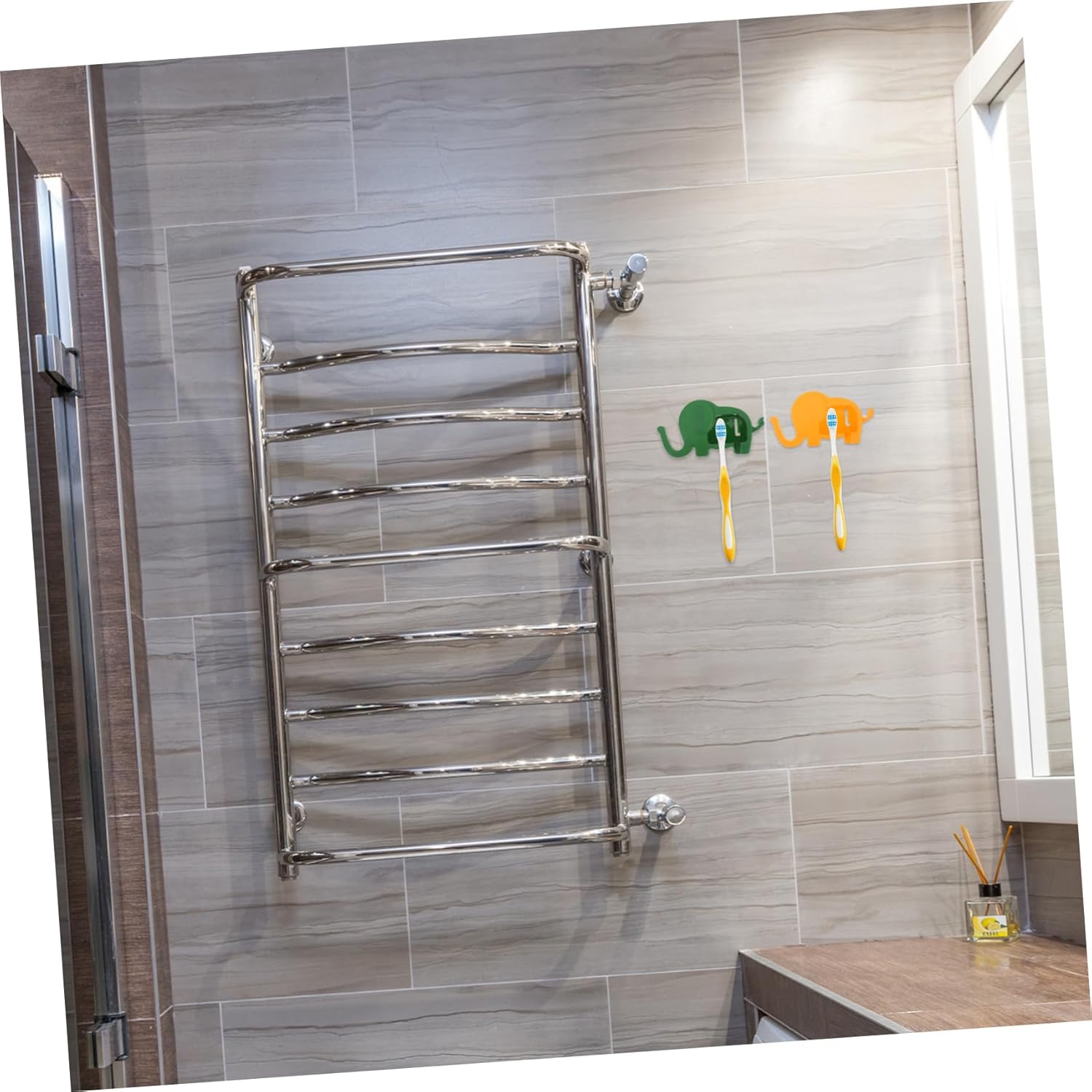 Cabilock Cuddly Elephant Toothbrush Holder Wall-Mounted for Boys Girls