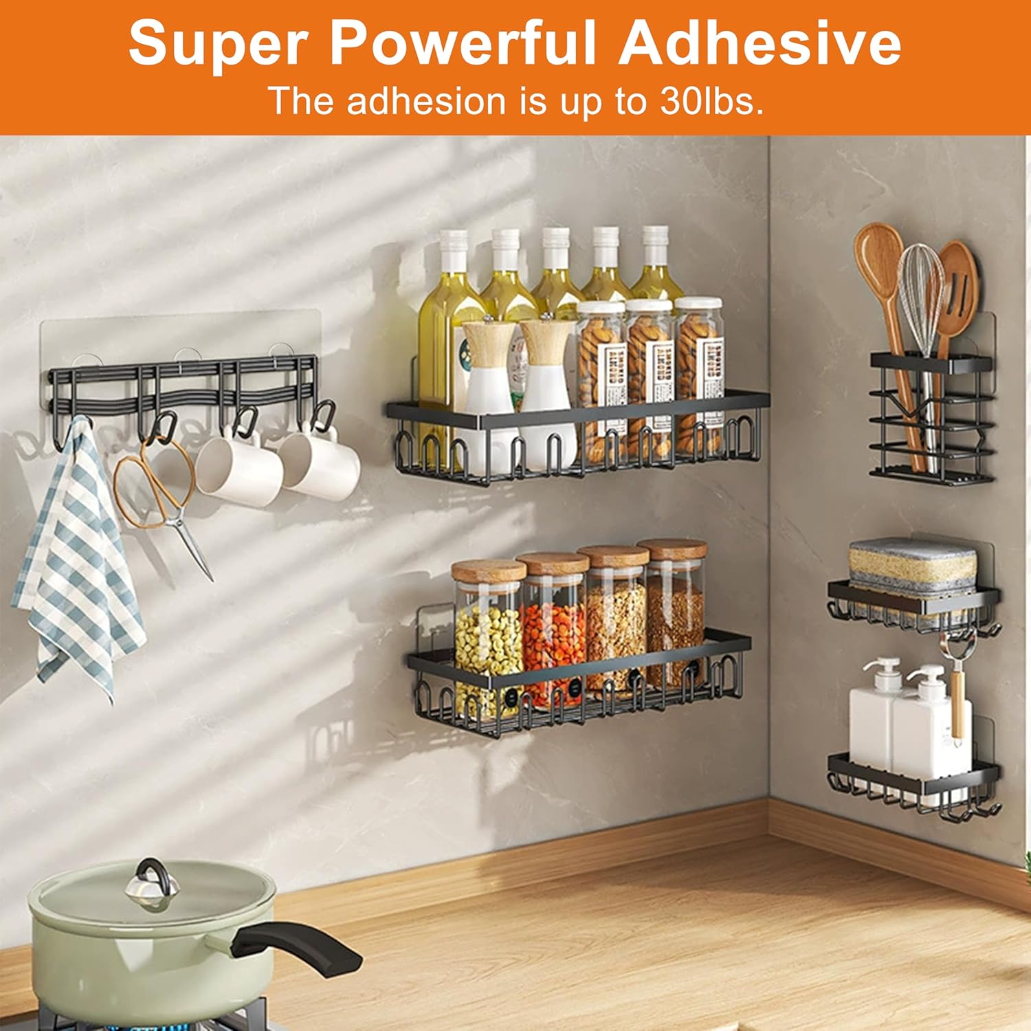Admeya 15-Piece Shower Caddy Adhesive for Bathrooms Strong Waterproof