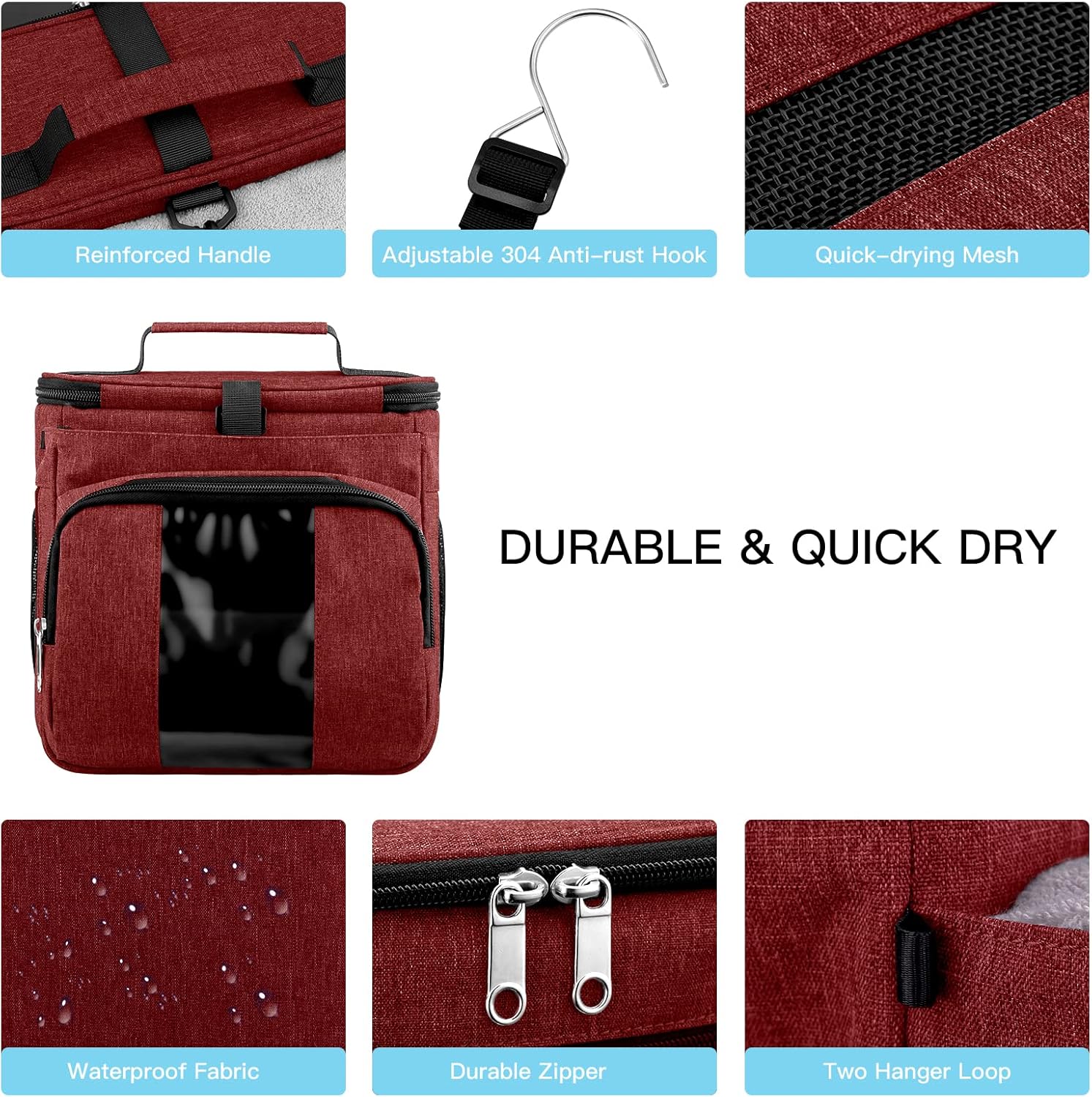 Bukere Portable Shower Caddy with Phone Holder Skincare Compartment