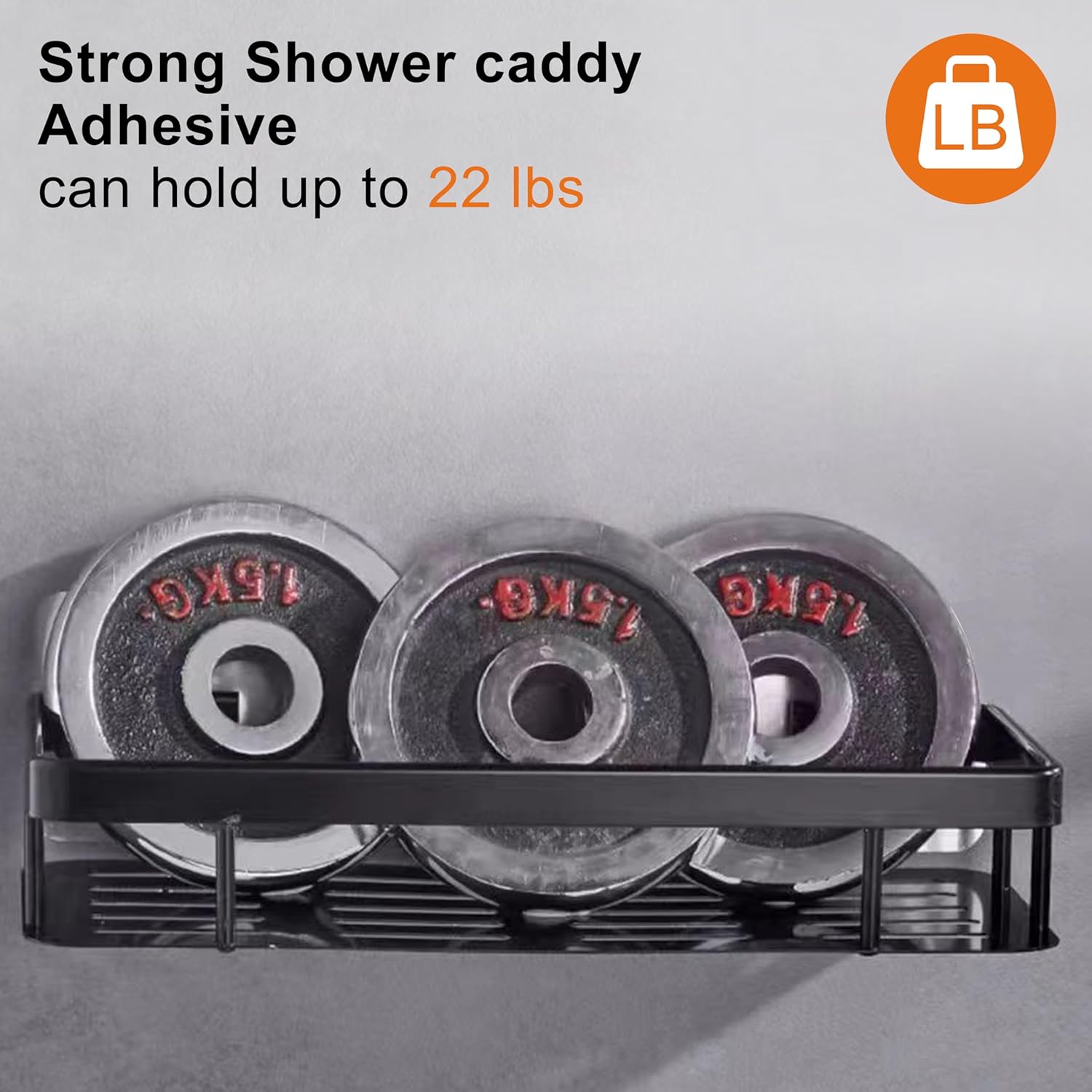 Admeya 15-Piece Shower Caddy Adhesive for Bathrooms Strong Waterproof
