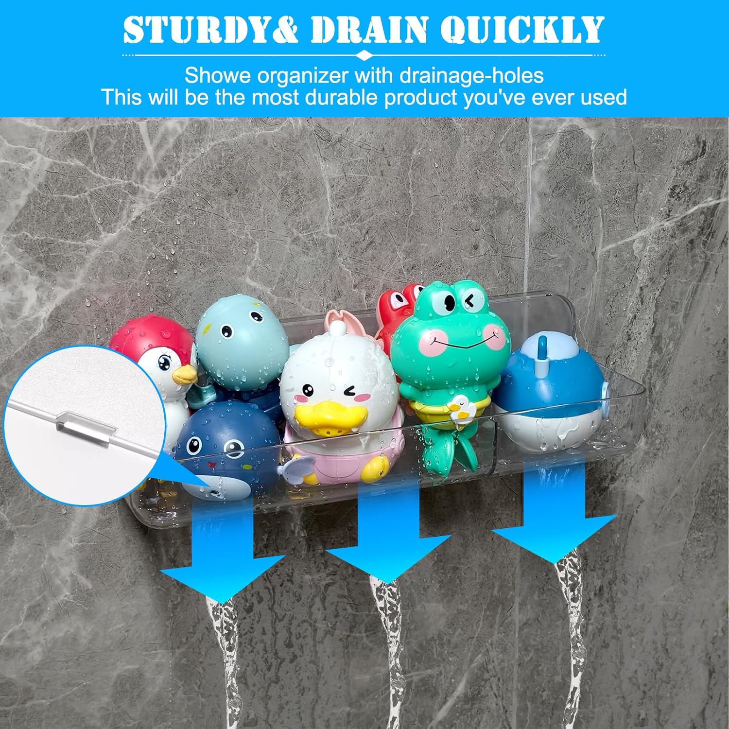 2PK Bath Toy Storage Holder for Bathtub Large