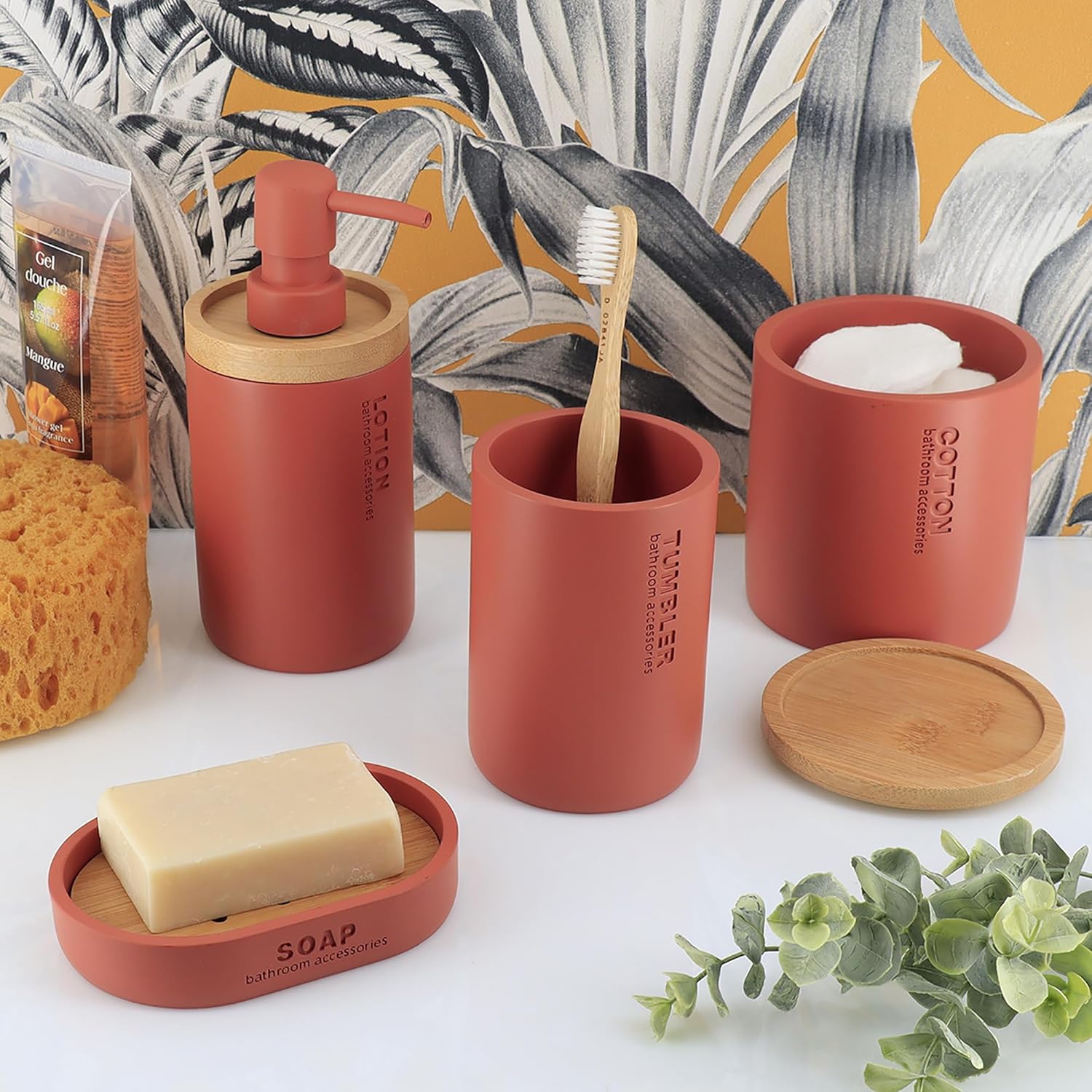 Matte Terracotta Toothbrush Holder for Bathroom Vanity