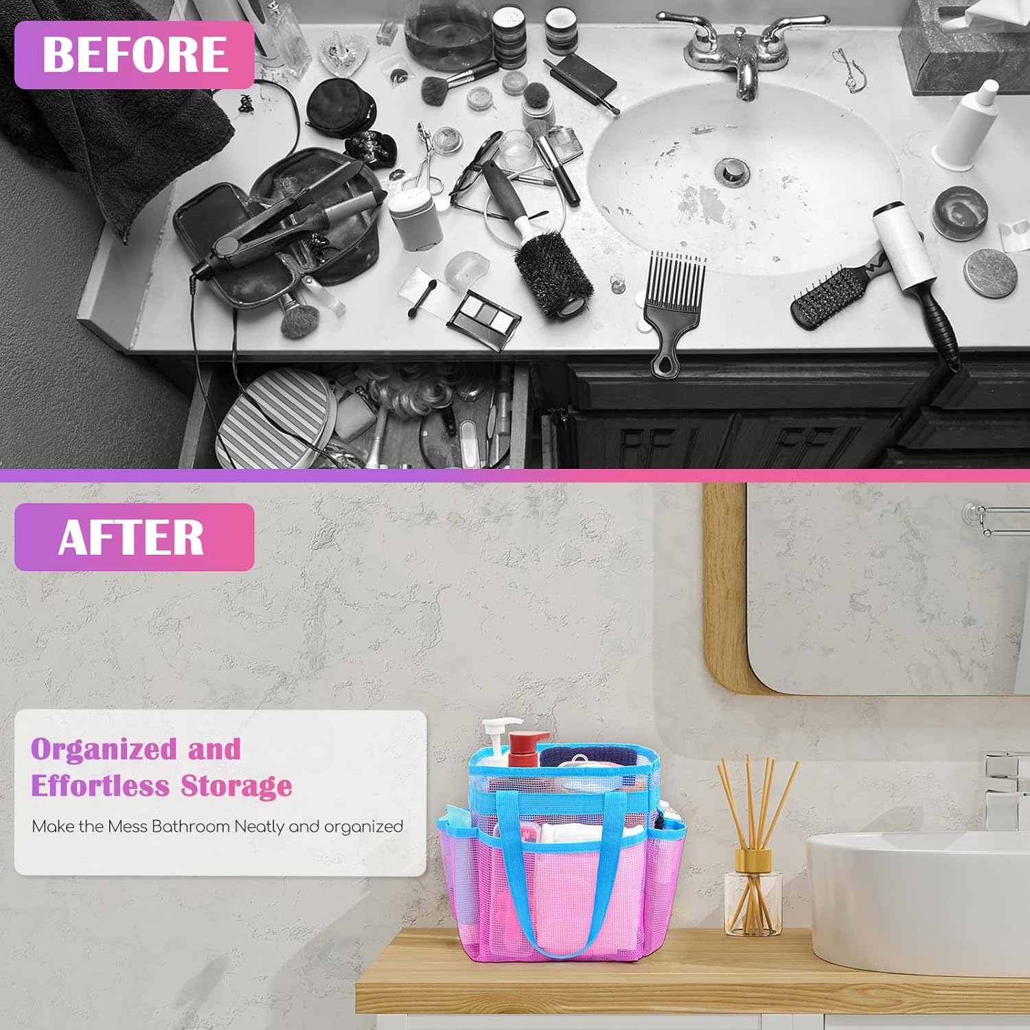 Fiodrimy Mesh Shower Caddy Portable