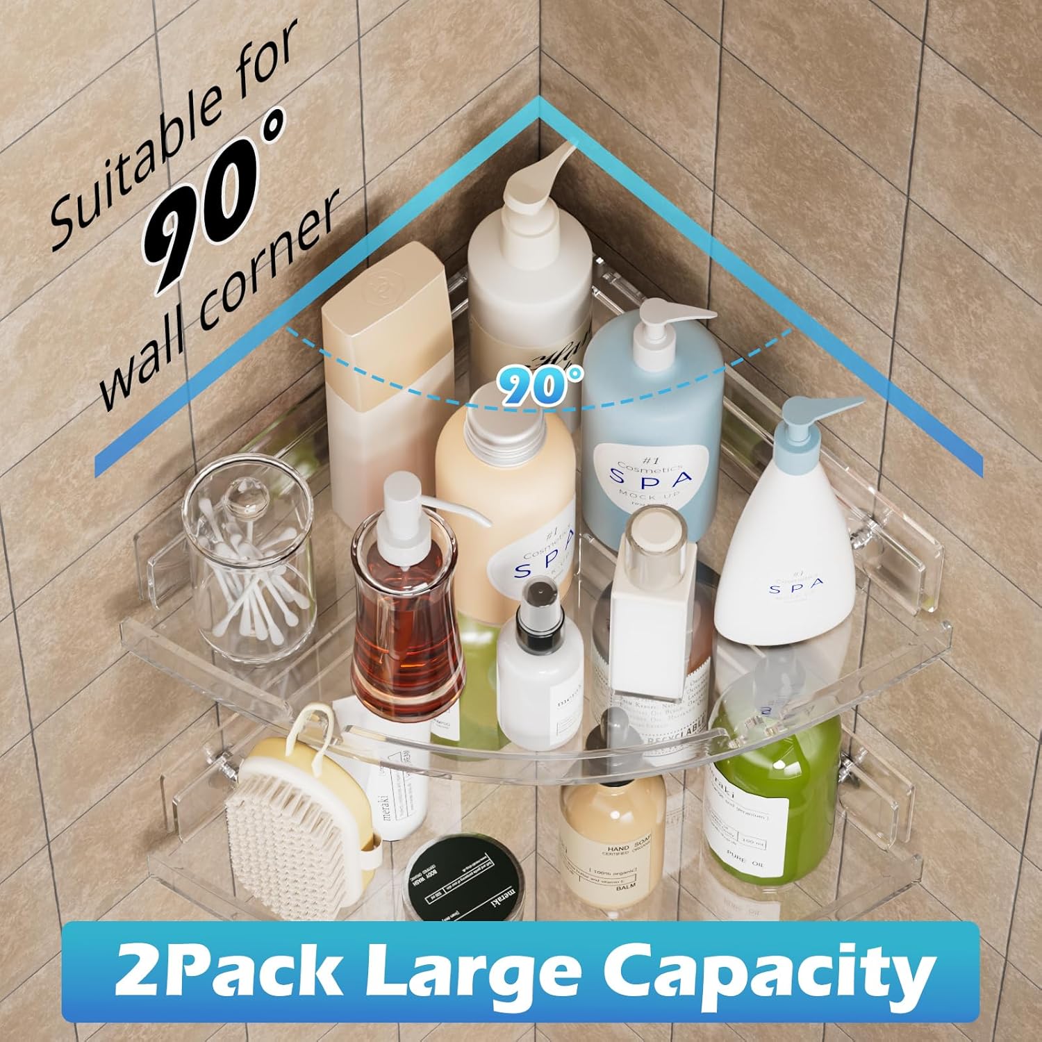 2-Piece Heavy Duty Corner Shower Caddy