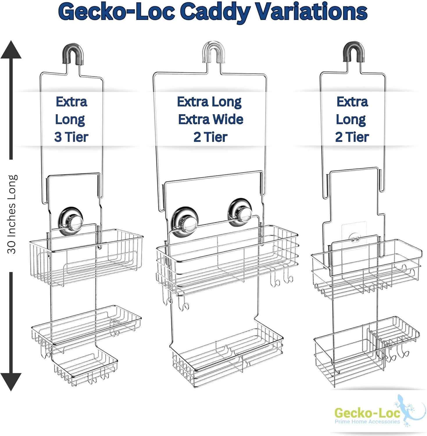 Bathroom Shower Caddy Long Adjustable
