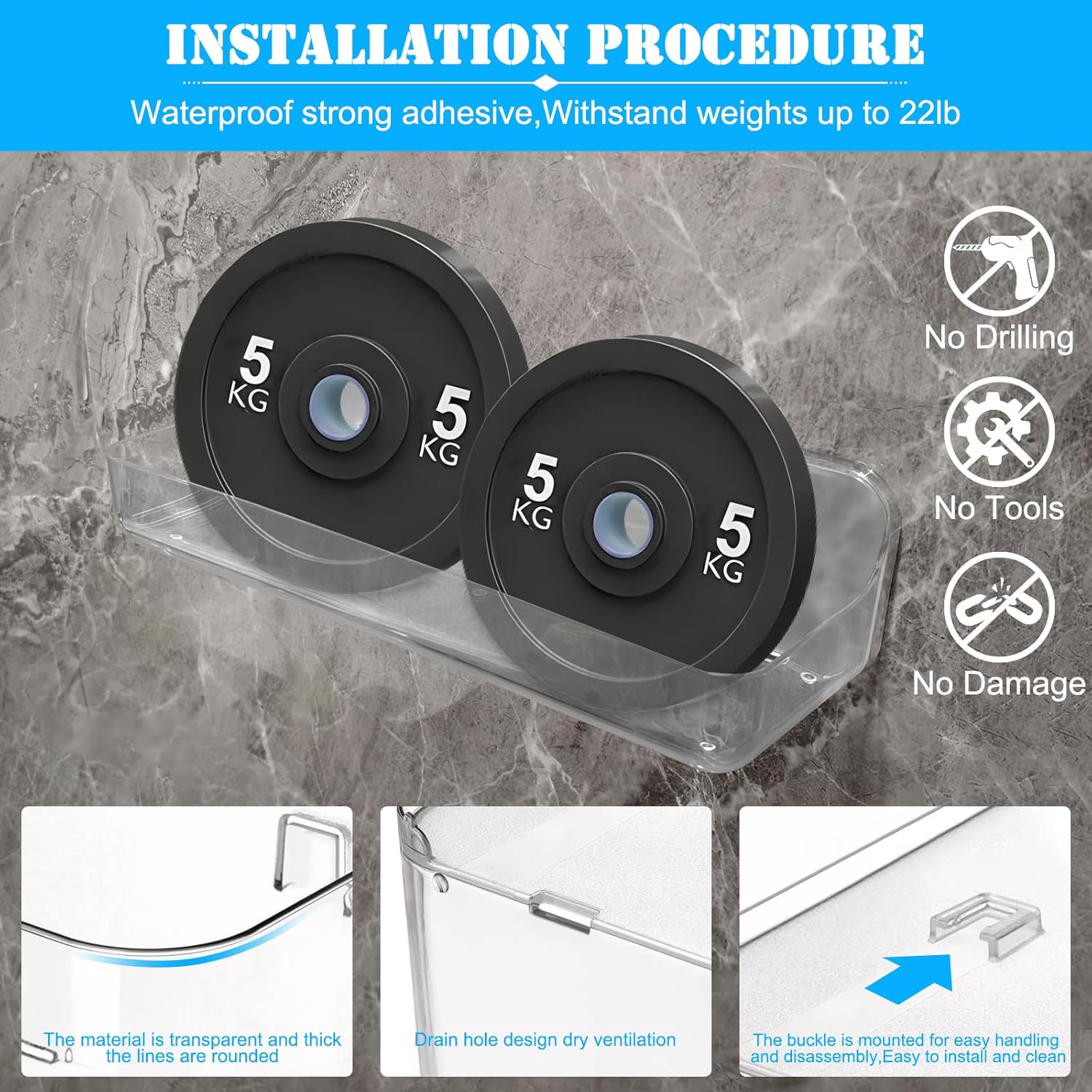 2PK Bath Toy Storage Holder for Bathtub Large