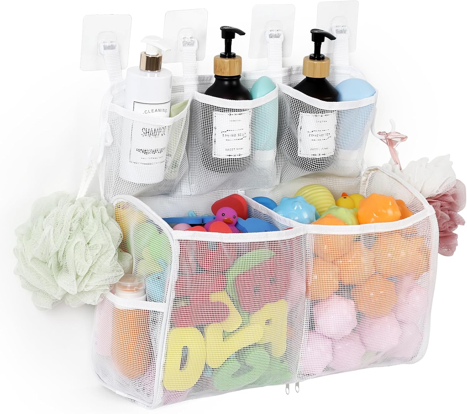 Quick Release Space-Saving Bath Toy Organizer - Durable Easy to Use