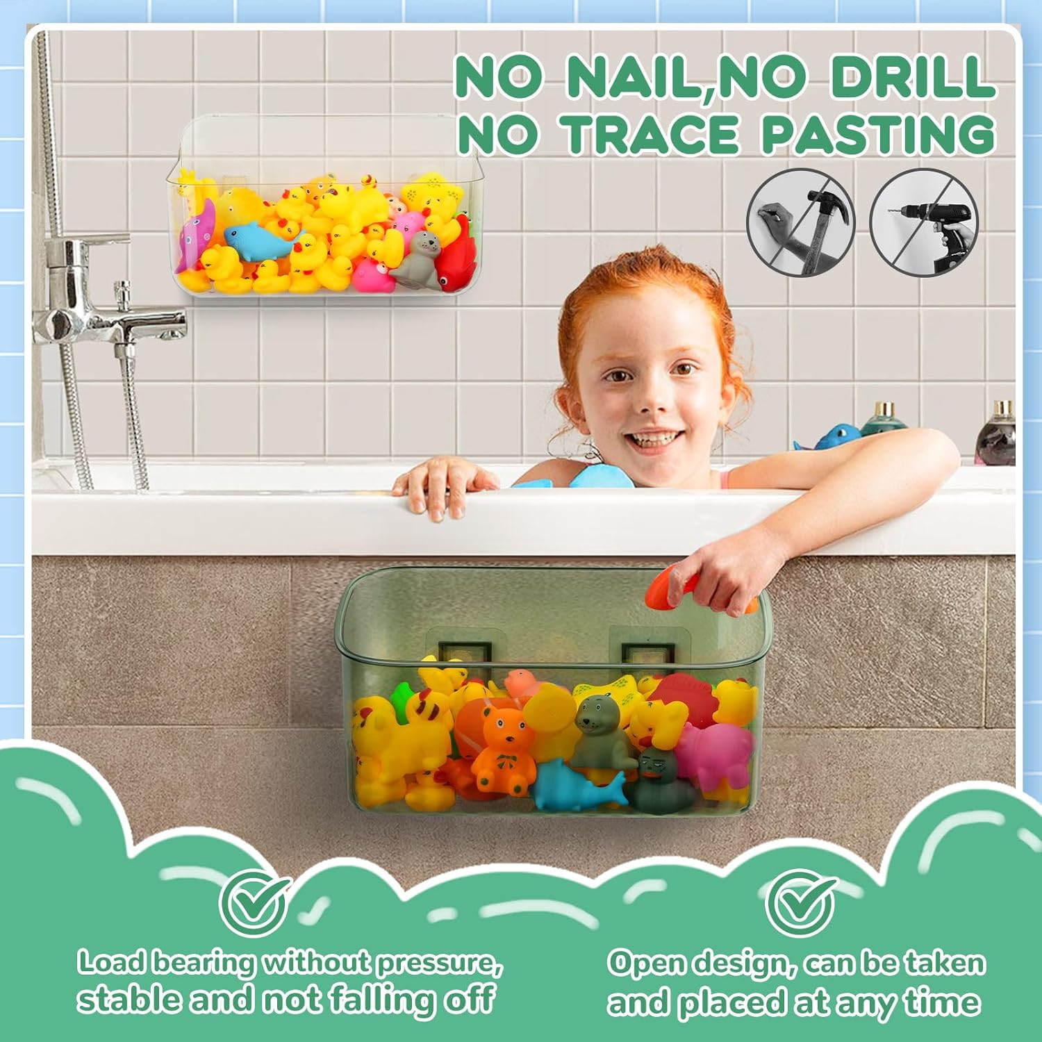 Bath Toy Storage Holder for Bathtub