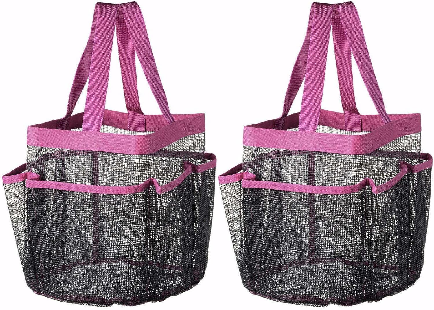 LKOP 2 Pack Portable Mesh Shower Caddy Tote 8 Pockets