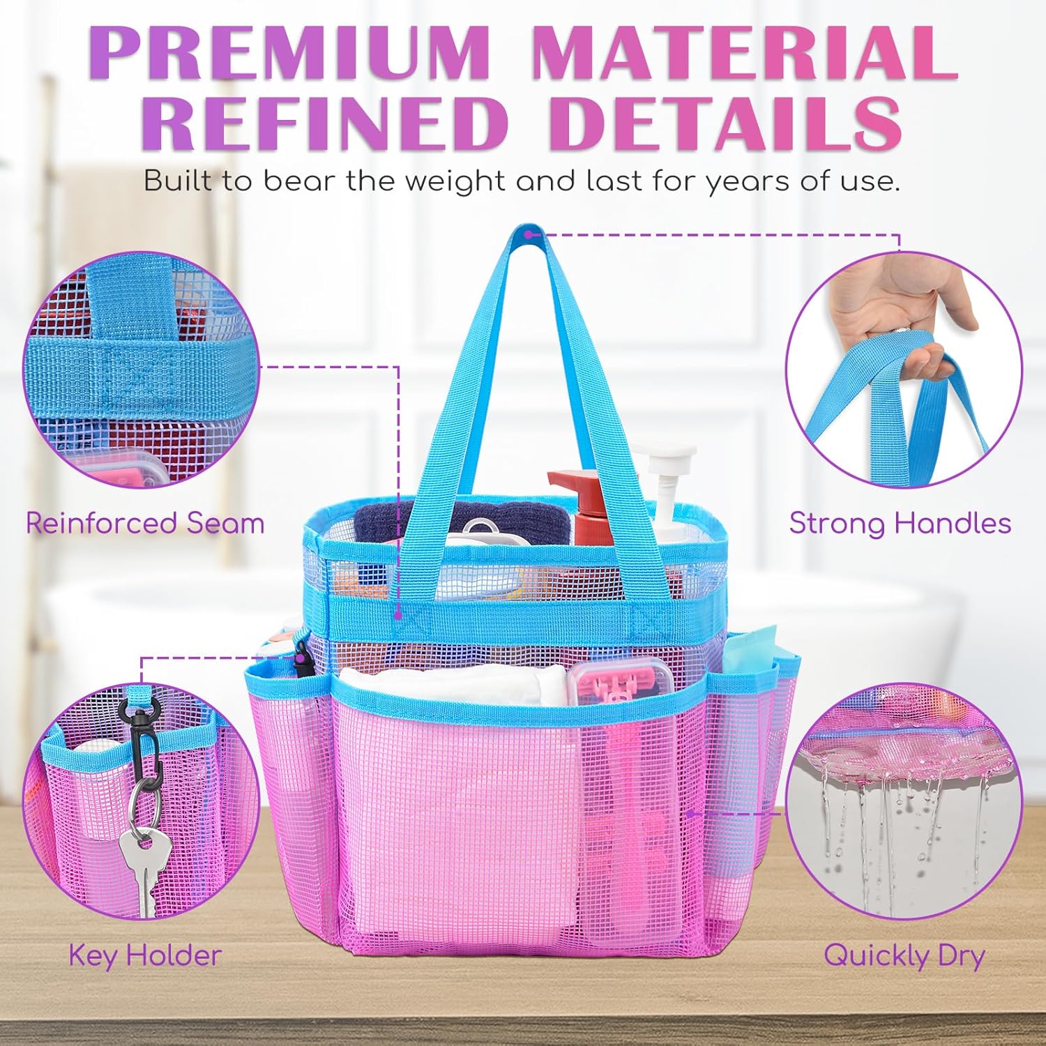 Fiodrimy Mesh Shower Caddy Portable