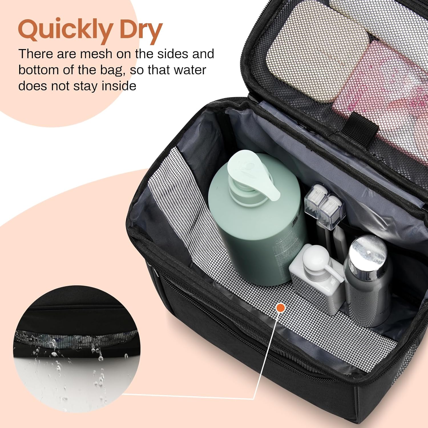 Heavy-Duty Mesh Portable Showers Organizer 86x102x59 Multi-Purpose