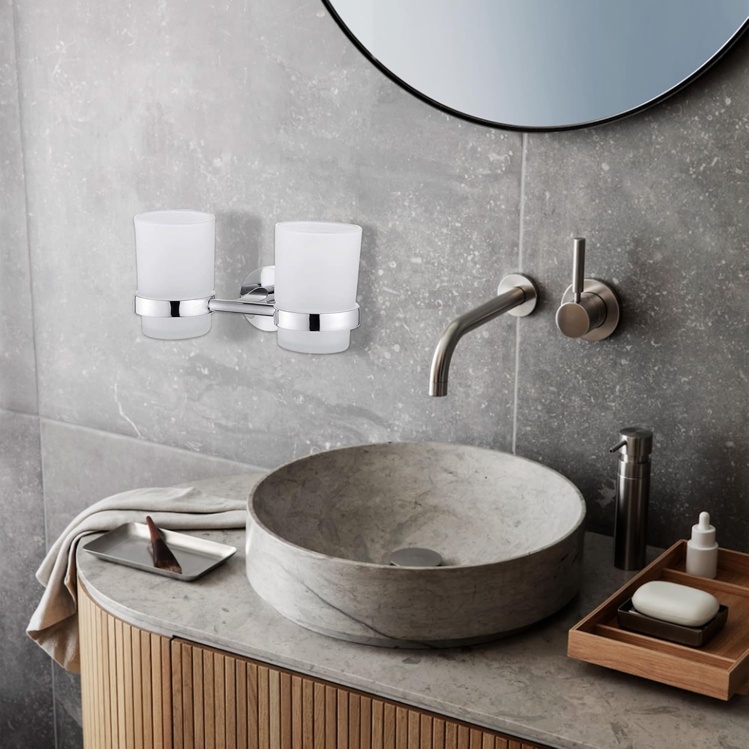 Stylish Wall-Mounted Toothbrush Holder