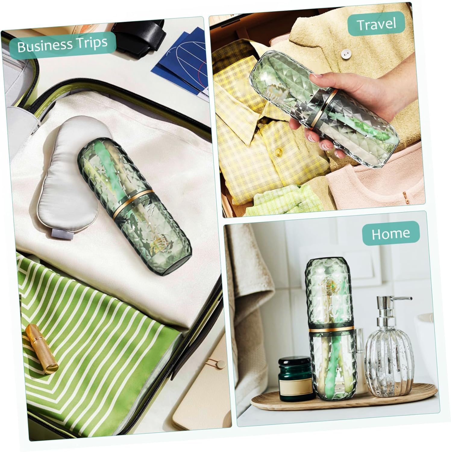 Travel Toothbrush and Mouthwash Holder Portable Case
