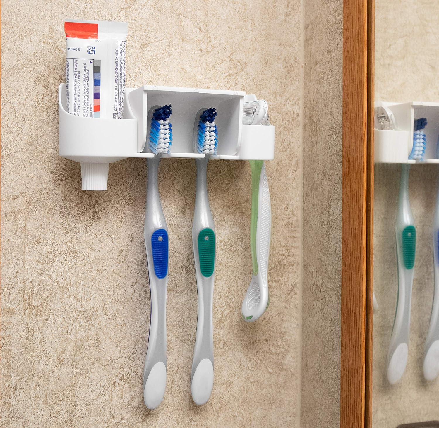 Camco 57208 Toothbrush Holder - Easy to Use Durable White